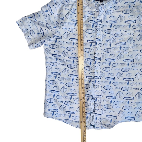 Men's Blue Fish Print Shirt size xl - Picture 9 of 9